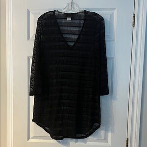 Jordan Taylor Elegant Black Mesh Swim Cover-Up